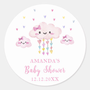 Cute Colourful Raindrop Sweetheart Baby Shower  Classic Round Sticker