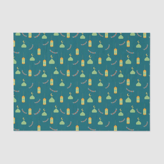 Cute Colourful Ramadan Eid Mubarak Eid Gift Bag Tissue Paper (Front)