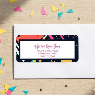 Cute, colourful retro 80s graduation invitation