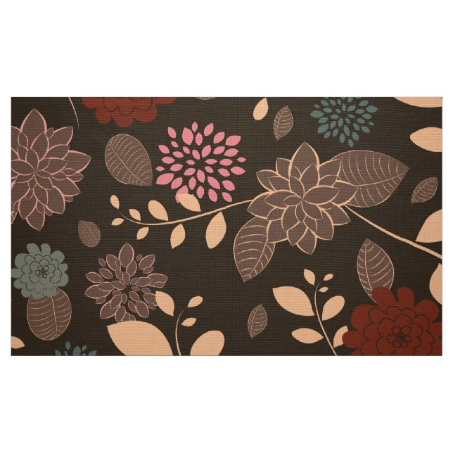 Cute Colourful Retro Floral Illustration 2 Fabric (Fat Quarter)