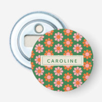 Cute Colourful Retro Flower Pattern Green Pink Nam