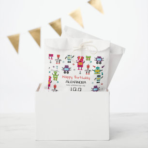 Cute Colourful Robots Kids Robot Birthday Party Favour Bags