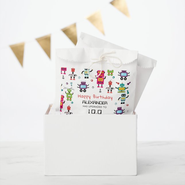 Cute Colourful Robots Kids Robot Birthday Party Favour Bags (Party)