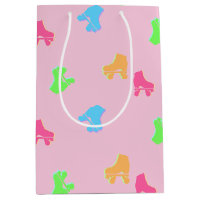 Cute Colourful Roller Skates Derby Pattern Pink 