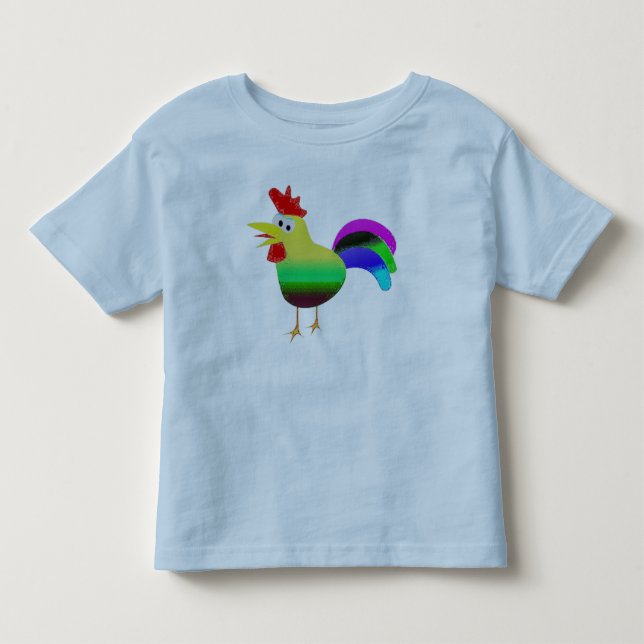 cute colourful rooster funny t-shirt gift idea (Front)