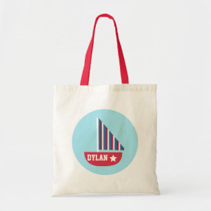 Cute Colourful Sailboat Nautical For Kids Tote Bag