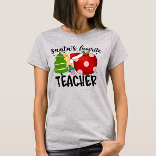 Cute Colourful Santa's Favourite Teacher Festive T-Shirt