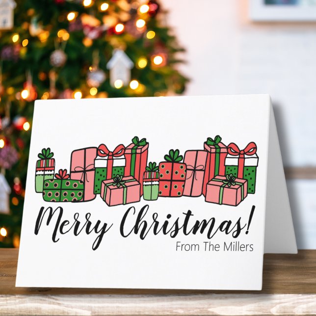 Cute Colourful Script Merry Christmas Holiday Card (Cute Colorful Merry Christmas Holiday Card)
