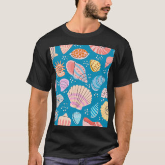 Cute colourful sea shells pattern 1 T-Shirt