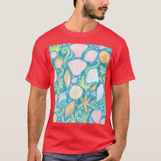 Cute colourful sea shells pattern 3 T-Shirt