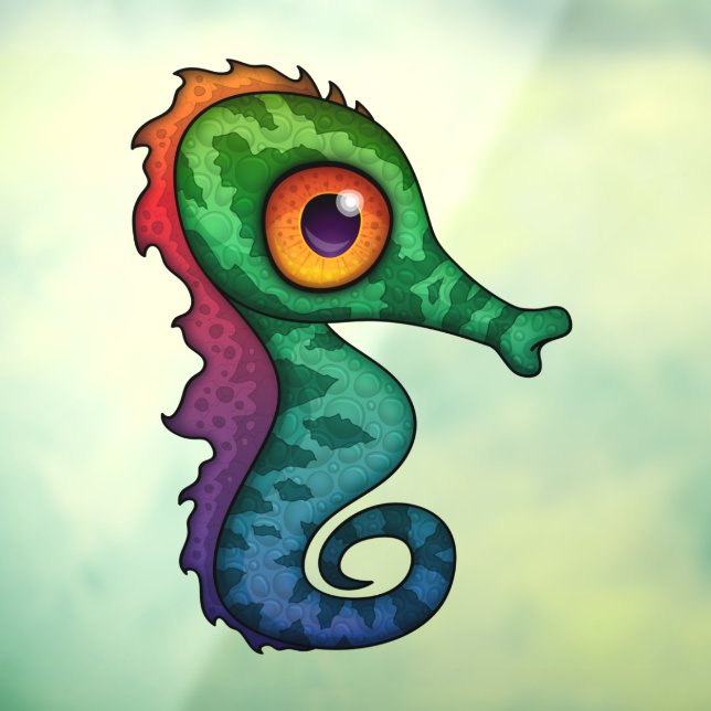 Cute Colourful Seahorse Window Cling (Sheet 3)