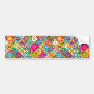 Cute colourful seamless decorative pattern bumper sticker