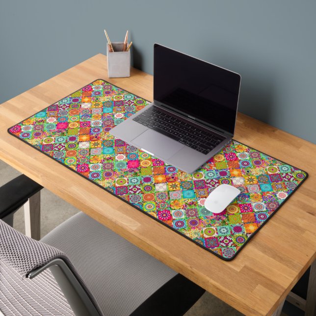 Cute colourful seamless decorative pattern desk mat (Office 2)