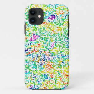 Cute colourful seamless flowers pattern iPhone 11 case