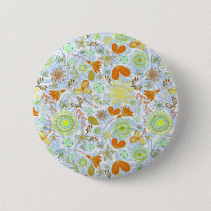 Cute colourful seamless flowers patterns throw pil 6 cm round badge