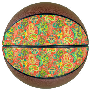 Cute colourful seamless paisley pattern basketball