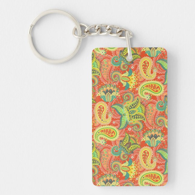Cute colourful seamless paisley pattern OtterBox i Key Ring (Front)