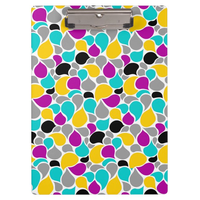 Cute colourful seamless patterns design clipboard (Front)