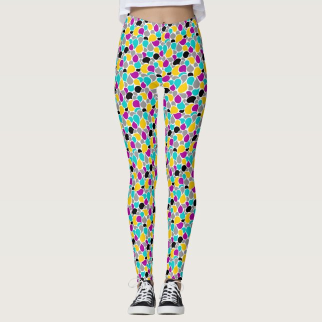 Cute colourful seamless patterns design leggings (Front)