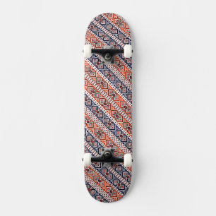 Cute colourful seamless ukrainian ornament skateboard