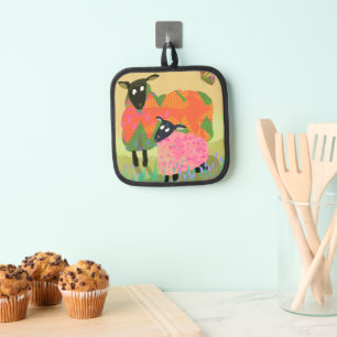 Cute Colourful Sheep Oven Mitt Pot Holder