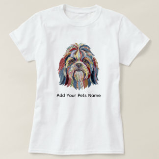 Cute Colourful Shih Tsu Dog Design T-shirt