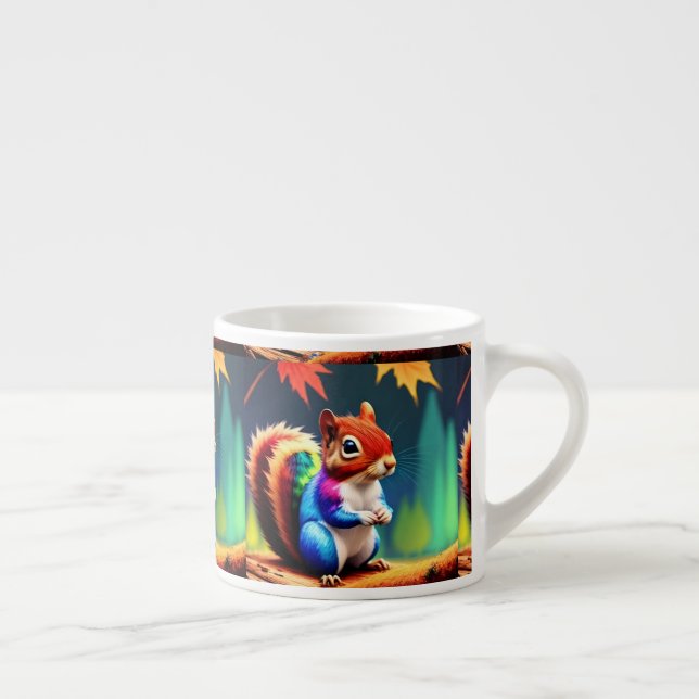 Cute Colourful Sitting Squirrel-75463 Espresso Cup (Right)