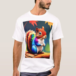 Cute Colourful Sitting Squirrel-75463 T-Shirt