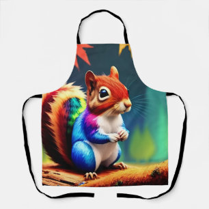 Cute Colourful Sitting Squirrel Apron