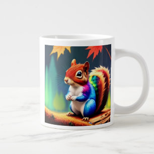 Cute Colourful Sitting Squirrel Large Coffee Mug