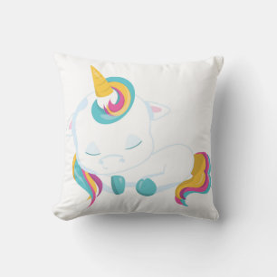 Cute Colourful Sleeping Baby Unicorn Cushion