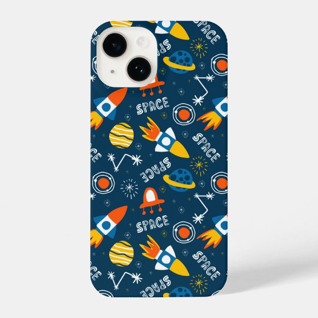 Cute Colourful Space Adventures Pattern iPhone Case (Back)