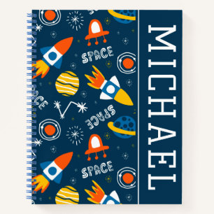 Cute Colourful Space Adventures Pattern Notebook