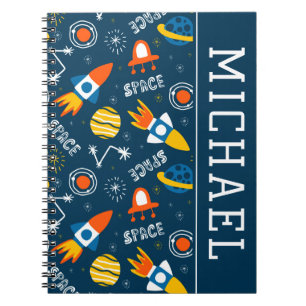 Cute Colourful Space Adventures Pattern Notebook