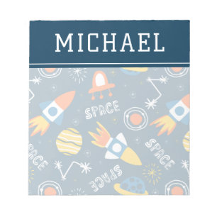 Cute Colourful Space Adventures Pattern Notepad