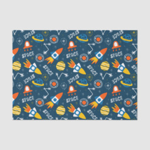 Cute Colourful Space Adventures Pattern Tissue Paper