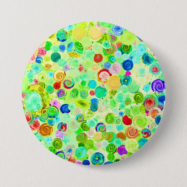 Cute colourful spiral cosmos patterns 7.5 cm round badge (Front)
