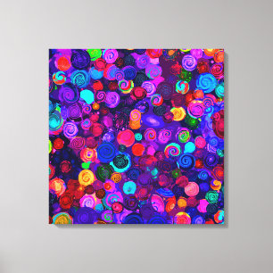 Cute colourful spiral cosmos patterns canvas print
