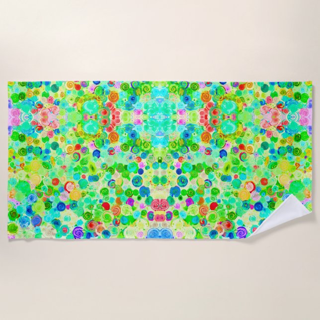 Cute colourful spiral cosmos patterns grocery bag beach towel (Front)