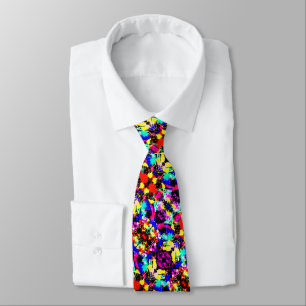 Cute colourful splatter paint car flag tie