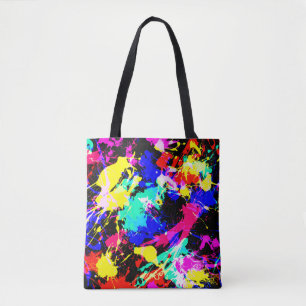 Cute colourful splatter paint car flag tote bag