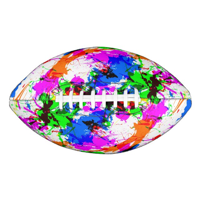 Cute colourful splatter paint design american football (Front)