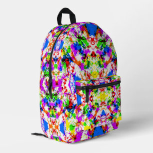 Cute colourful splatter paint design bridal shower printed backpack