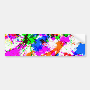 Cute colourful splatter paint design bumper sticker