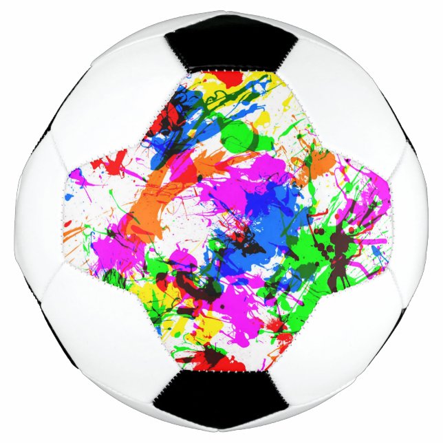 Cute colourful splatter paint design football (Front)
