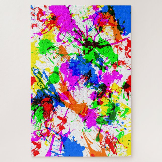 Cute colourful splatter paint design jigsaw puzzle (Vertical)