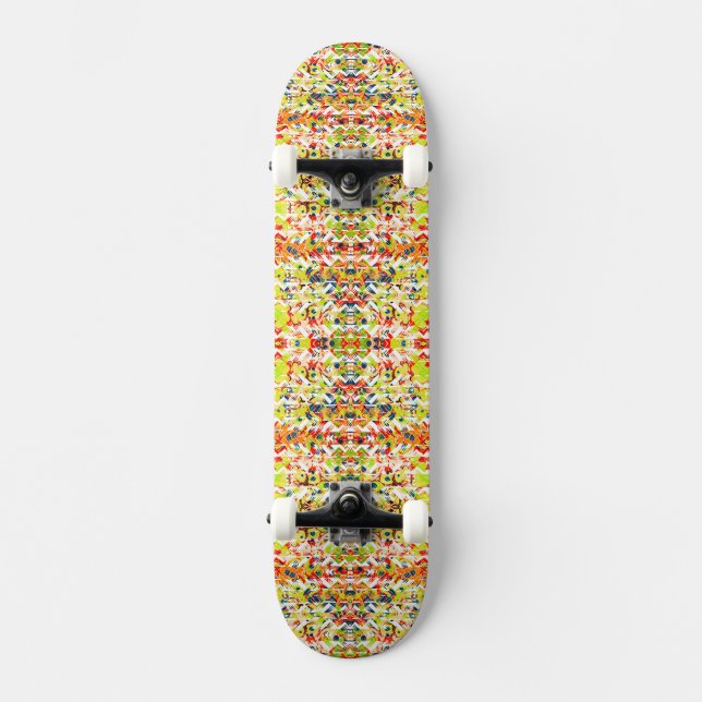 Cute colourful spring abstract pattern skateboard (Front)