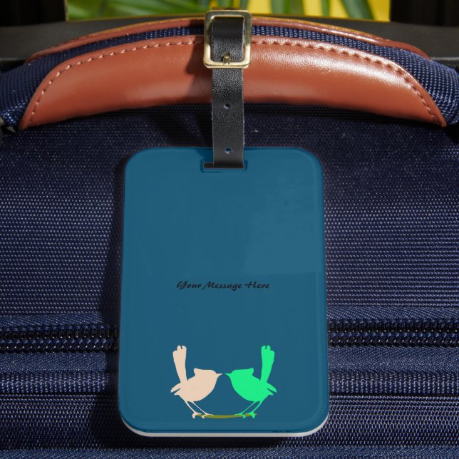 Cute Colourful Spring birds party  Luggage Tag (Front Insitu 2)