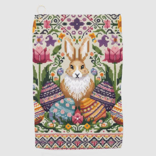 Cute/Colourful Spring/Easter fair isle Golf Towel