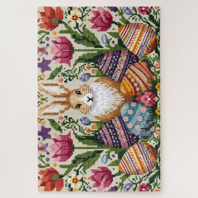 Cute/Colourful Spring/Easter fair isle  Jigsaw Puzzle (Vertical)